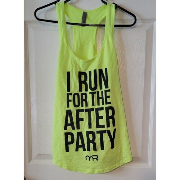 Lot 3 Small Racerback Workout Tank Top Shirts Run for After Party Neon Black - Picture 2 of 11